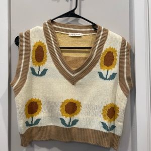 Lypels Sunflower cropped sweater vest size small